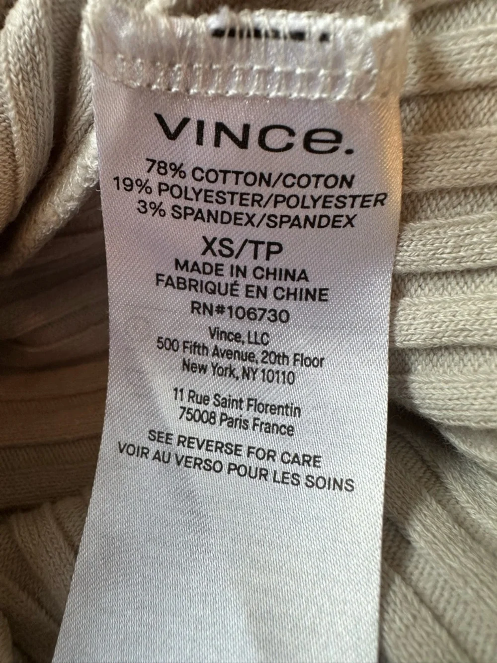 Vince XS ribbed polo Cardigan grey green ribbed button up
